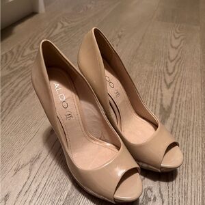 Aldo Nude Peep Toe Heels